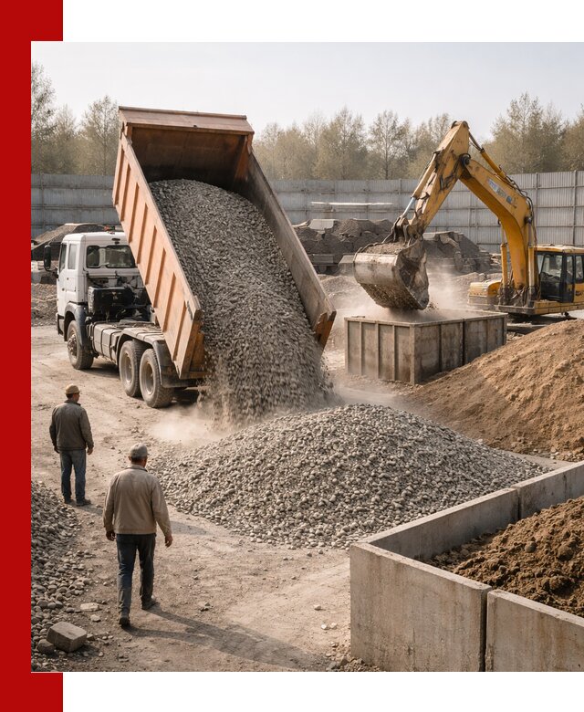 Доставка нерудных материалов с погрузкой и разгрузкой в Кимовске