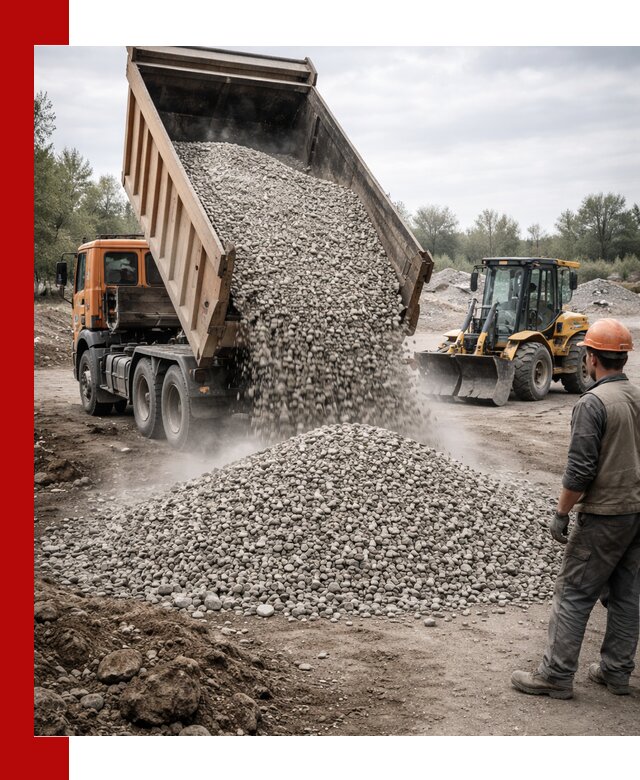 Доставка щебня в Кимовске крупными и мелкими фракциями