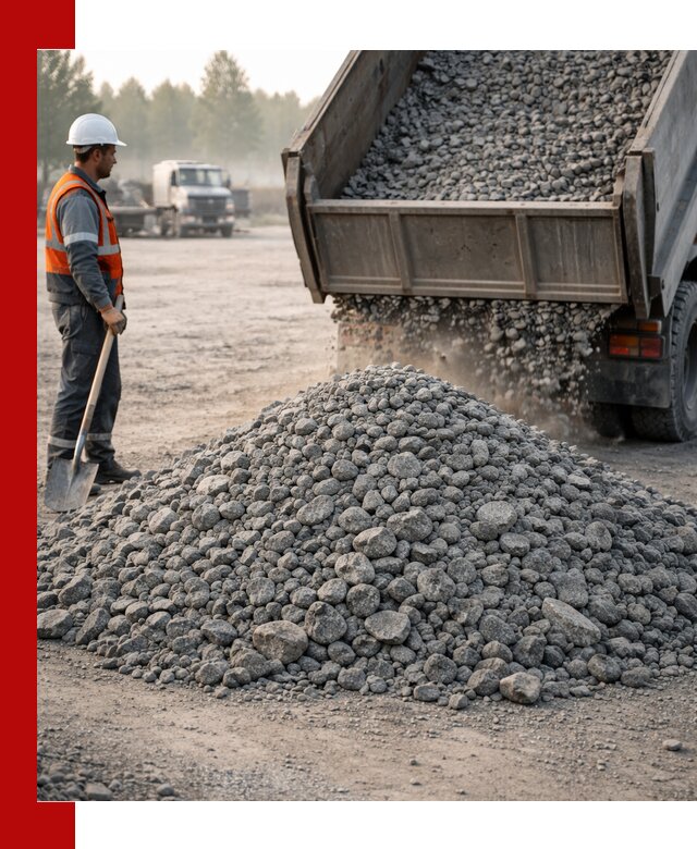 Гранитный щебень фракции 100–201 для строительства в Кимовске