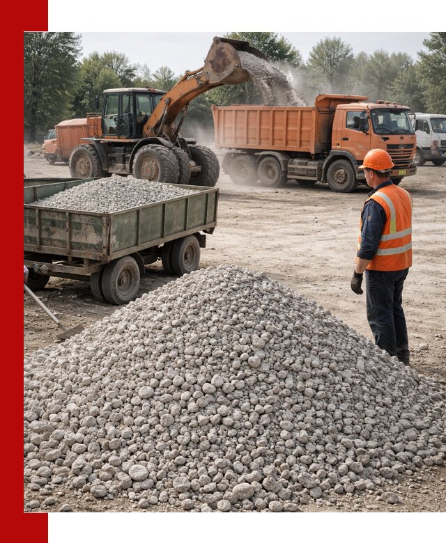 Доставка известнякового щебня фракция 20–40 в Кимовске