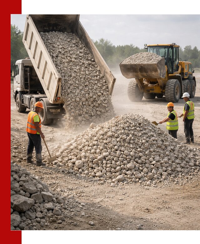 Доставка известнякового щебня фр. 40-70 в Кимовске