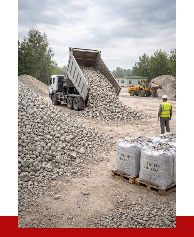 Известняковый щебень фракция 70-150 в Кимовске от 1289 р. | ПРОНЕРУДКмв