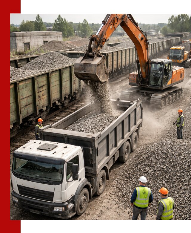 Железнодорожный щебень фракция 25–60 для поставок в Кимовске