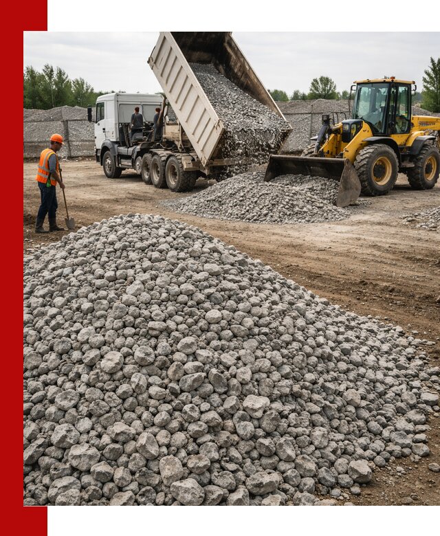 Доставка бетонного щебня фракции 40-70 в Кимовске