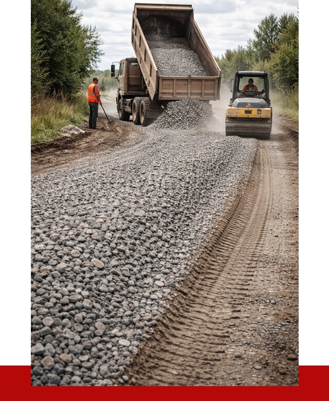 Щебень для отсыпки дороги в Кимовске от 2783 р. ПРОНЕРУДКмв