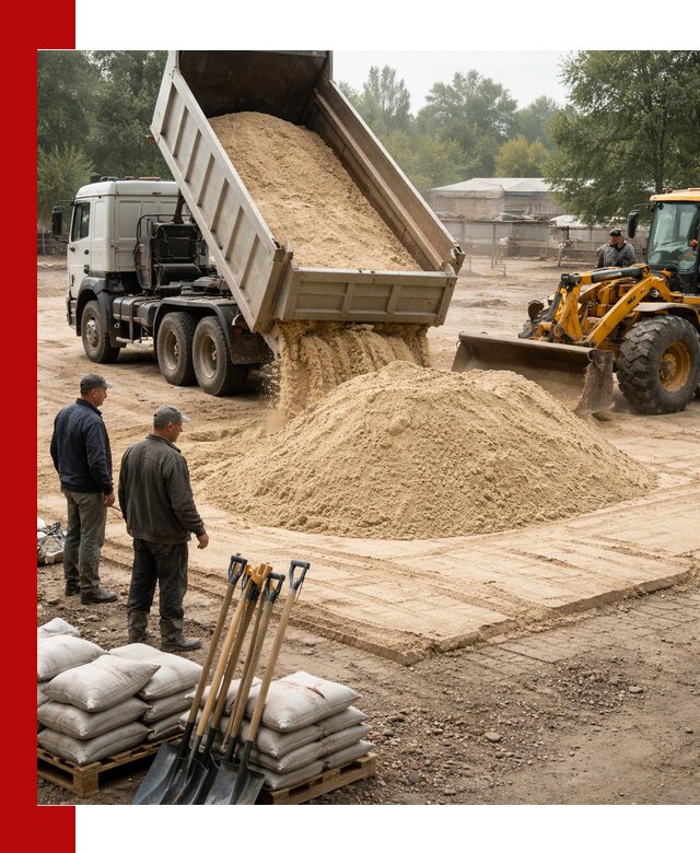 Доставка мытого песка в Кимовске с самосвалами по выгодной цене