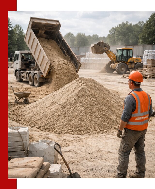 Доставка строительного песка с самосвалом в Кимовске