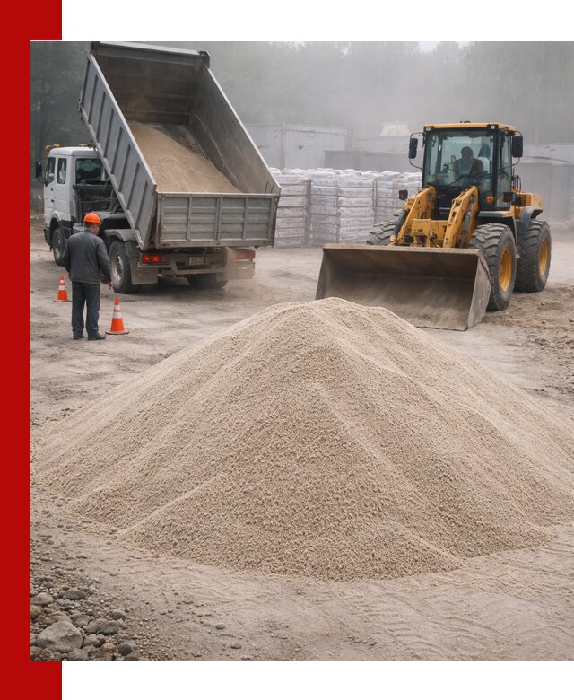 Кварцевый песок фракция 0–8 для стройработ в Кимовске