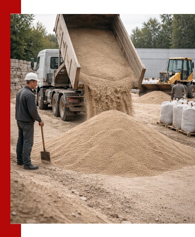 Кварцевый песок фракция 0–3 мм с доставкой в Кимовске