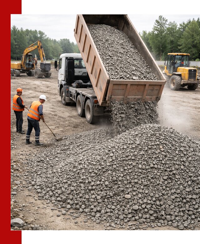 Доставка гравия фракции 40-70 в Кимовске оптом и в розницу