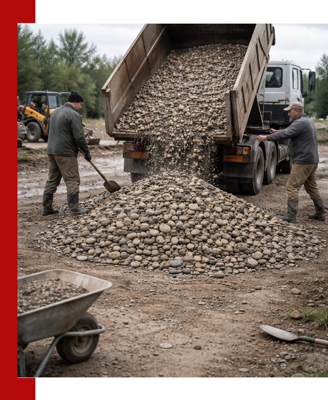 Доставка гальки речной оптом и в розницу в Кимовске