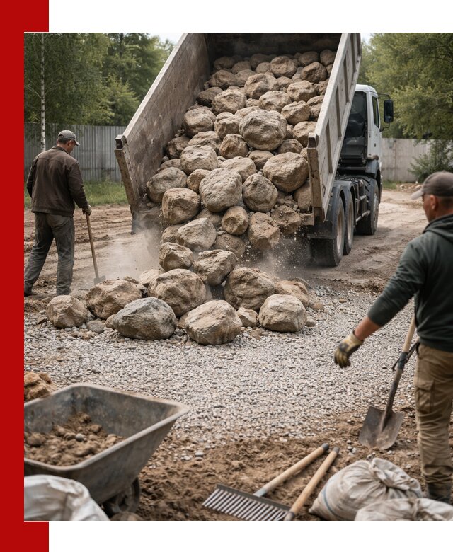 Доставка и укладка булыжника в Кимовске