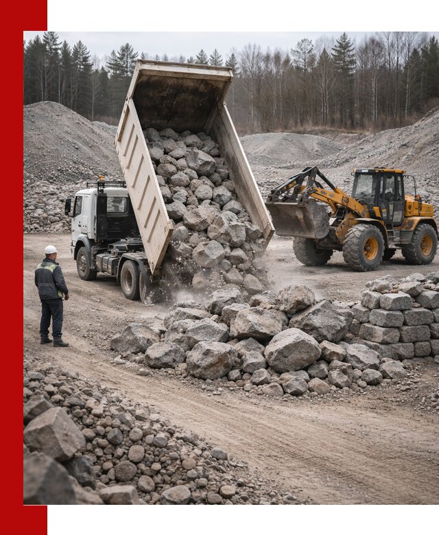 Доставка и продажа бутового гранитного камня в Кимовске