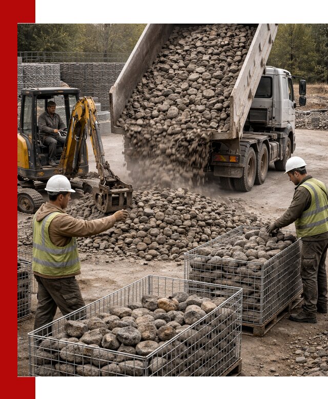 Камень для габионов фракция 100–201 в Кимовске