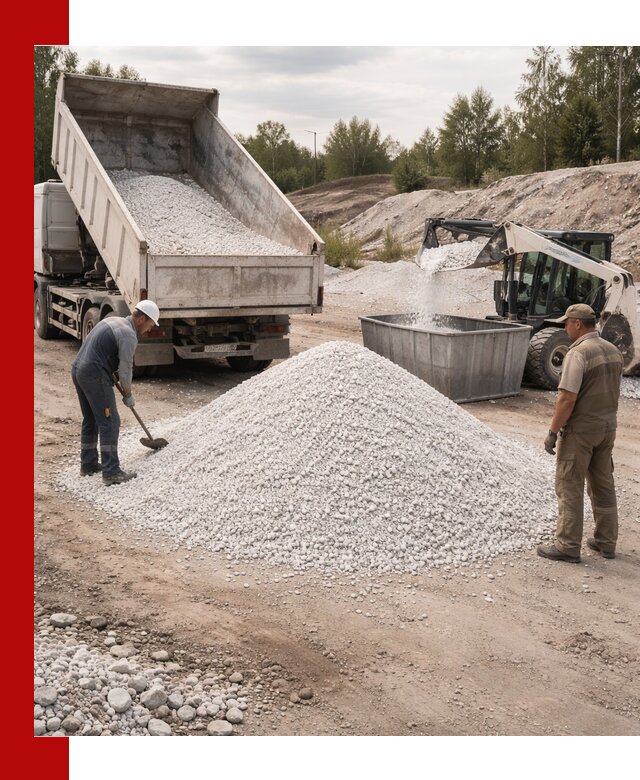 Доставка и продажа белой мраморной крошки в Кимовске