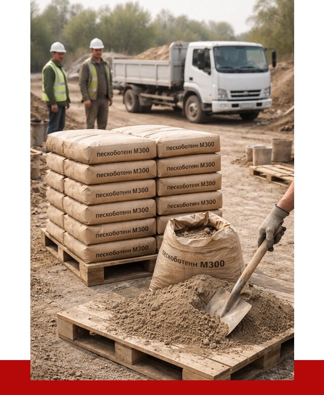 Пескобетон М300 в Кимовске с доставкой от 4793 р. за куб | ПРОНЕРУДКмв