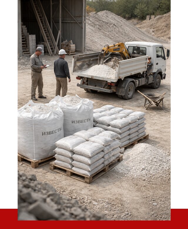 Известь строительная в Кимовске с доставкой от 4329 р. | ПРОНЕРУДКмв