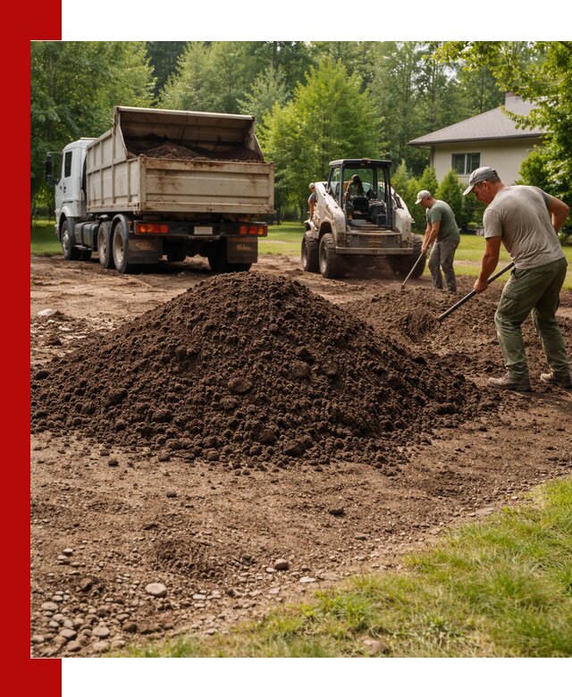 Доставка и укладка грунта для газона в Кимовске