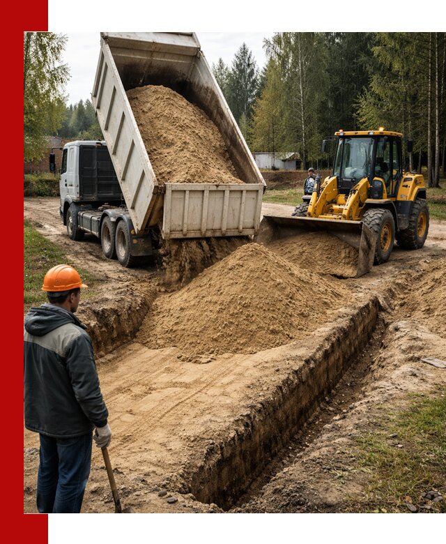 Доставка песчаного грунта в Кимовске для строительных работ
