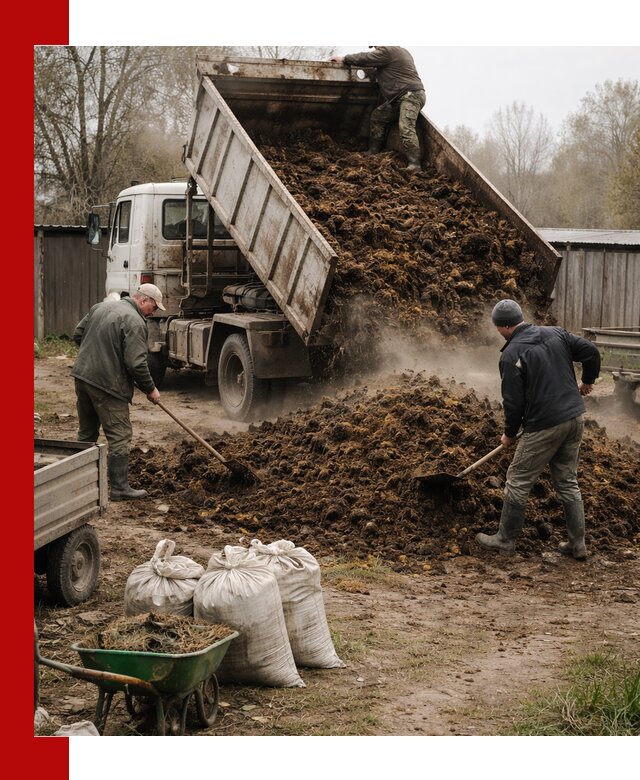 Доставка коровьего навоза самосвалом в Кимовске