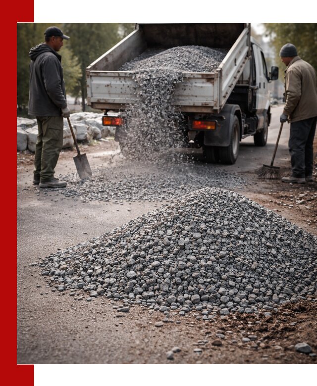 Гранитная крошка для посыпки дорог и тротуаров в Кимовске