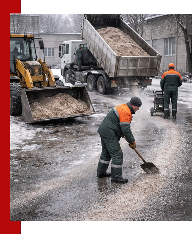 Реагент против гололеда с доставкой и нанесением в Кимовске