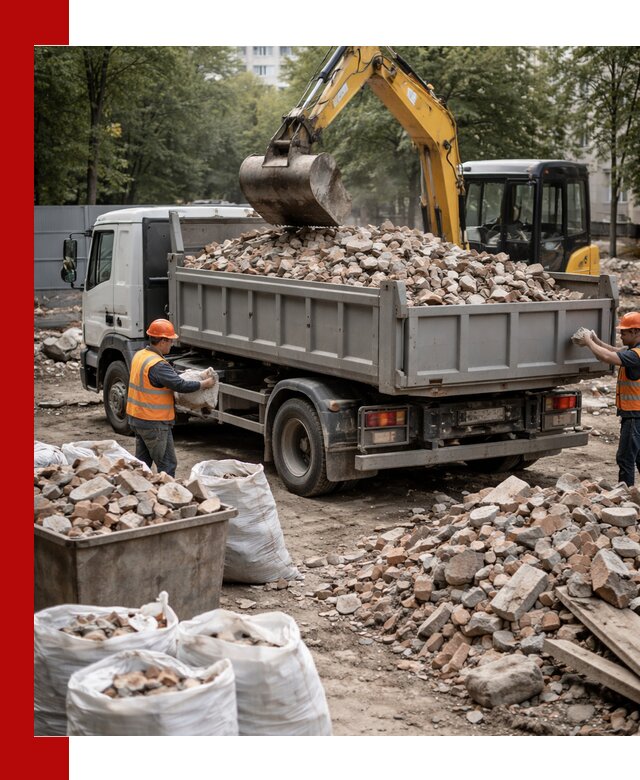 Вывоз строительного мусора в Кимовске с самосвалами и контейнерами