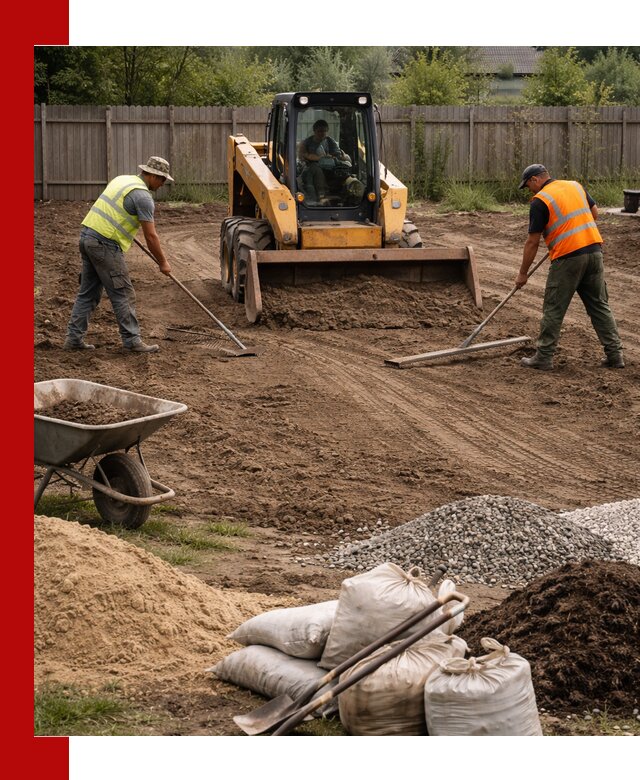 Выравнивание участка под строительство и благоустройство в Кимовске