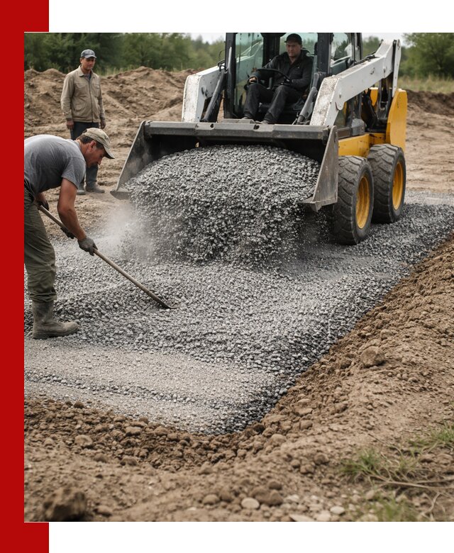 Устройство щебеночной подушки в Кимовске для дорог и фундаментов
